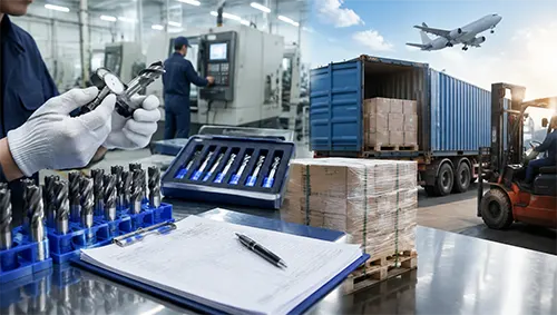 Inspection and export coordination for cutting tools