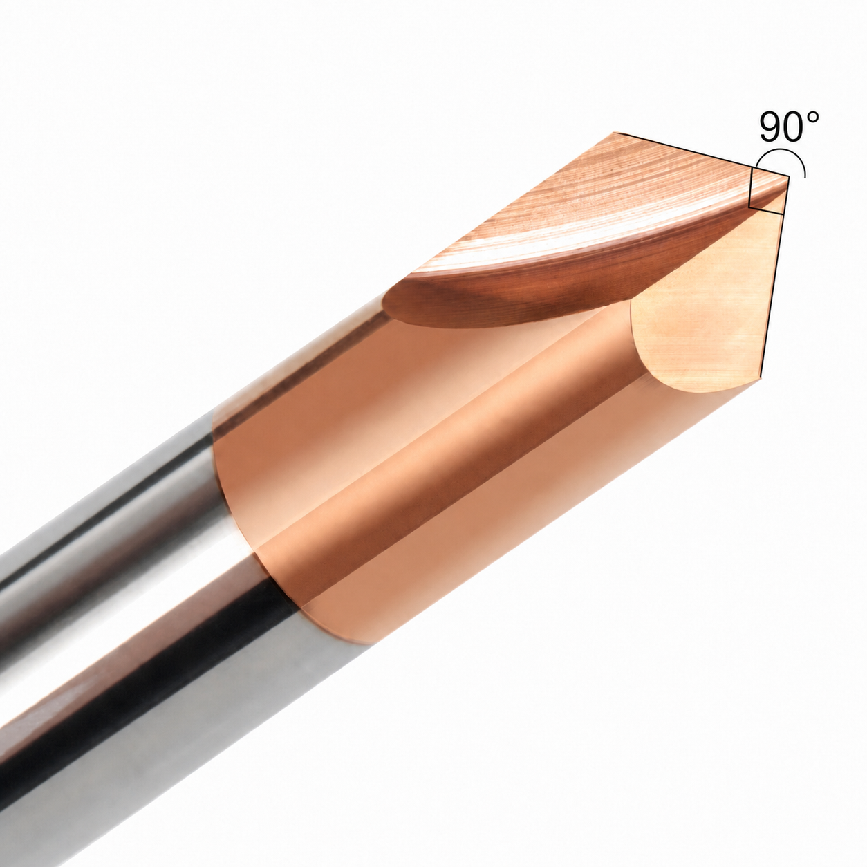 • 2 Flutes • Plain Shank • Metric Carbide Chamfer End Mill