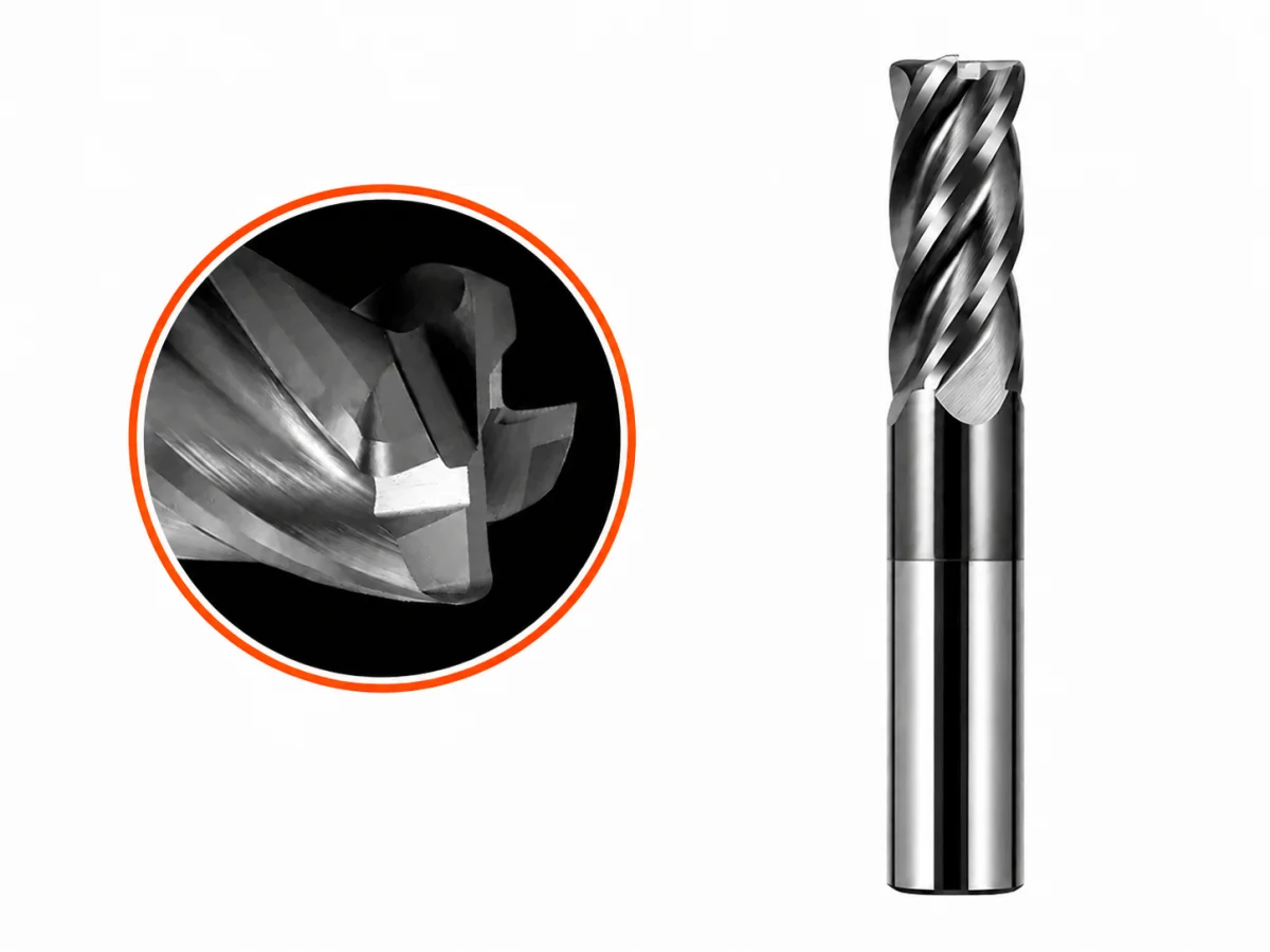 • 4 Flutes • Plain Shank • Metric Carbide Corner Radius End Mill